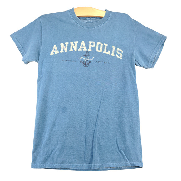 Prairie Mountain Mens Annapolis T-Shirt Blue Small Short Sleeve Crew Neck Cotton - Picture 1 of 13